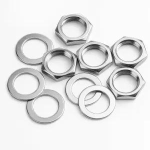 세탁기 포함 잭 소켓 너트 5세트 3/8인치 실버 기타 입력 및 헥스 내구성 스테인리스 베이스 하드웨어 교체