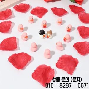 12개 신랑 오리 피규어 웨딩 레진 장식 하트 핑크 발렌타인 선물 요정 정원용