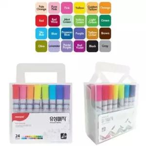 [문구/오피스] 세트 24색 학교 학원 사무실 문구 모나미 유성매직