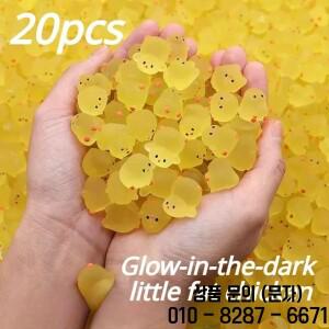 귀여운 노란색 뚱뚱한 닭 데스크탑 장식품 20개 팩 유치원 선물 작은 수지 미니 오리