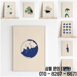 미니멀리스트 미적 귀여운 동물 벽 아트 일러스트 포스터 졸린 새끼 고양이 캔버스 회화 홈 장식 애인