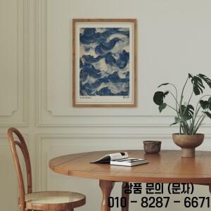 일본 레트로 블루 웨이브 추상 캔버스 인쇄 포스터 현대 미니멀리스트 아트 홈 장식 벽 선물 프레임 없음
