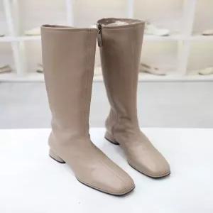 [코디엘루]소가죽 베이직 캐주얼 여성 롱부츠 4cm CDMD501059