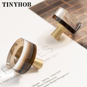 커피 색상 투명 원형 유리 손잡이 및 서랍장 서랍 당기기 주방 캐비닛 도어 옷장 하드웨어