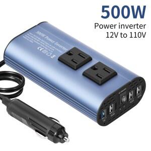 500W DC 12V ~ 110V AC 자동차 인버터 변환기 미국 표준 소켓이 자동 변압기 멀티 USB