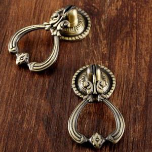 2 세트 골동품 황동 가구는 빈티지 캐비닛 손잡이를 문 옷장 서랍 당겨 손잡이 가구 액세서리 나사