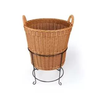 원형손잡이받침 VR-5028 다용도바구니 라탄바구니 원형바구니