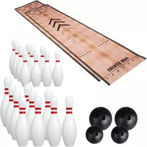 UCEHIPAW 2 홈 패밀리 프렌드 실내외용 레인 풀 볼링 핀 및 볼 세트가 포함된 미니 2종