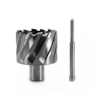 마그네틱 드릴 전용 2인치 환형 커터 1인치 절삭 깊이 파일럿 핀 포함 3/4인치 웰던 샹크 코어 비트 금속