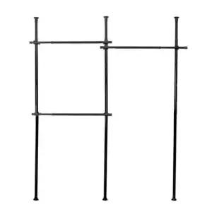 [생활] 행거 드레스룸 기둥 옷걸이 3단 행거 블랙 280cm