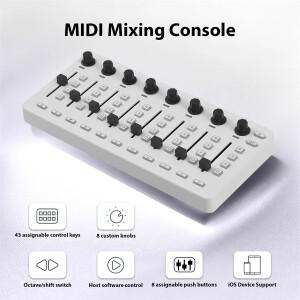 M-VAVE SMC-믹서 무선 MIDI 컨트롤러 믹싱 콘솔 BT 연결 Windows/Mac/Ios/Android용 배터리 유형-C 공급 US