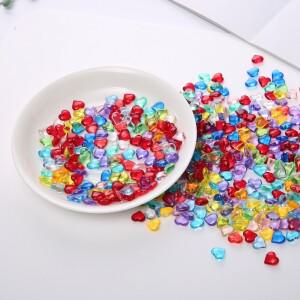 100PCS 10*4mm 하트 모양 아크릴 투명한 전당포 돌 체스 맨 게임 조각 토큰 보드 악세서리