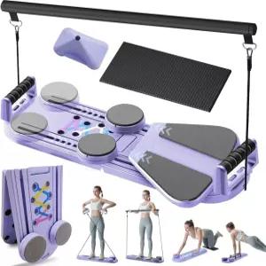 필라테스 보드 접이식 리포머 장비 타이머 7-in-1 다목적 휴대용 머신 홈 키트 운동 복근용