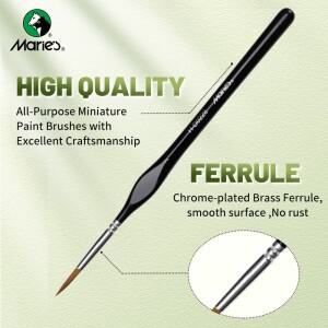 3/6pcs 마리의 마이크로 페인트 브러시 아크릴 공예 모델 미니 그림 바위 용 삼각형 손잡이가있는 소형