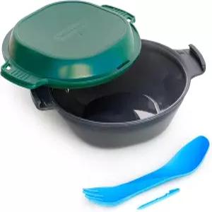 휴망거 고킷 라이트 여행용 잡동사니 키트 5-툴 휴대용 그릇 접시 스포크 캠핑 도구