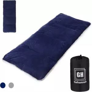 게한나 두꺼운 캠핑 수면 패드 부드럽고 편안한 극세사 침대 여행용 하이킹 배낭 경량 접이식 매트