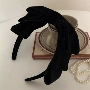 블랙 벨벳 멀티 레이어 빅 활 가을과 겨울 헤어 밴드 헤어핀 압력 헤어 헤드웨어 워시 페