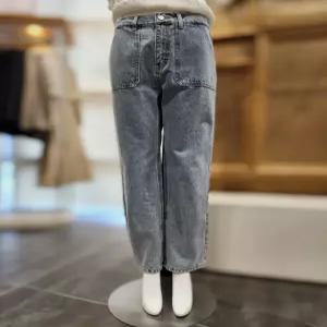 [플라스틱아일랜드] 플라스틱아일랜드 백밴딩포켓일자데님팬츠 PQ2DP032