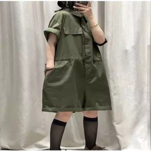 여성 반바지 점프수트 빈티지 반팔 루즈핏 오버핏