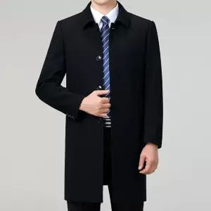 원더우면 남성 캐주얼 울코트 트렌치 루즈핏 반바바리 춘추 아빠 중장년 OPH3