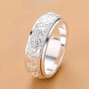 실버 회전 링 패션 불교반지 재물 비휴반지 육자진언 행운