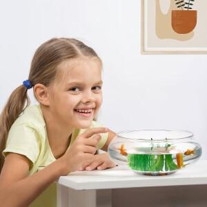 관상어 탱크 금붕어 작은 데스크탑 수족관 그릇 애완 동물 탁상 홈 오피스 라운드 플라스틱 투명