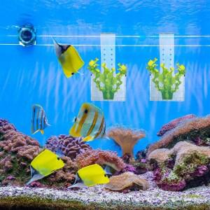 먹이 분지 아크릴 수생 식물 컵 물고기 탱크 홀더 수족관 냄비 B