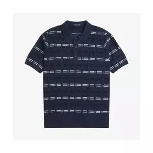 [매장정품] 프레드페리 FRED PERRY [Sharp] 스트라이프 립 니트 셔츠 - 테니스 블루 AFPM2519751-X86 31702