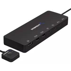 SABRENT 2포트 USB 타입 C KVM 스위치(60와트 전원 공급 옵션 포함)
