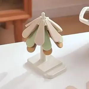 나무냄비받침대 논슬립 접이식 실리콘 트리 나무 냄비받침대 냄비 받침