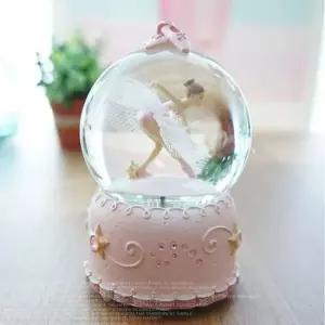 인테리어소품 LED 발레리나 워터볼 오르골 핑크 태엽 인테리어 1P
