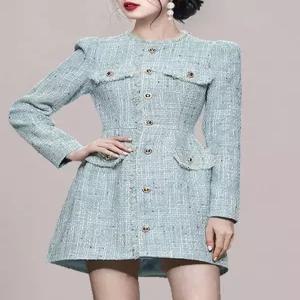 포뇨 여사친 라운드 A라인 우아해 트위드 코트 OPH1