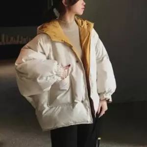 오버핏숏패딩여성점퍼 여자 겨울 데이트 룩 솜 패딩 점퍼 오버 핏 코디 패션