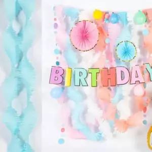 장식용품 PW 회오리파티스트리머(라이트블루) 생일 장식 가랜드