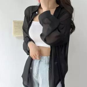 시스루 루즈핏 롱셔츠 SWC-1007260