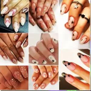 [콩심팥심]Gold shatter 홀로그램 네일아트 스티커 6종50모양