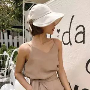 자외선차단모자 여자 휴가 준비 바캉스 룩 린넨 여름 버킷햇 벙거지