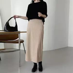 [문에이블]문에이블 여자 여성 겨울 따뜻한 데일리 허리 밴딩 편안한 H라인 골덴 포켓