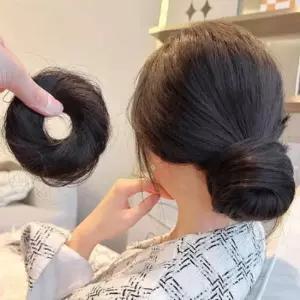 고무줄머리끈 인모 당고 헤어피스 스타일링 똥머리 가발 머리끈 1P