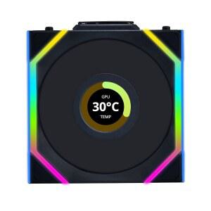 [미국배송] 리안 리 UNI 팬 SL LCD 무선 120mm ARGB - 싱글 팩 1.6인치 디스플레이 RGB 및 제어용 2.4GHz 신호 컨트롤러 미포함 필수 검은색(12SLLCD1W1B)