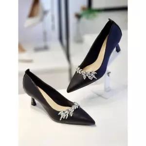 [하프클럽/세레스]세레스 세이브존06 글로리 소가죽 큐빅 비즈 미들힐 펌프스 6cm TR60J23