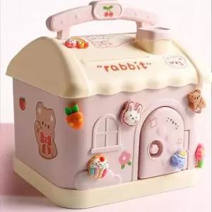 [문구/오피스] 하우스 저금통 미니 금고 동전 지폐 보관 저금통 보관함