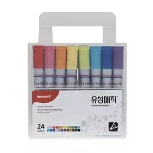 [문구/오피스] 유성마카 유성매직24색세트 둥근닙 모나미