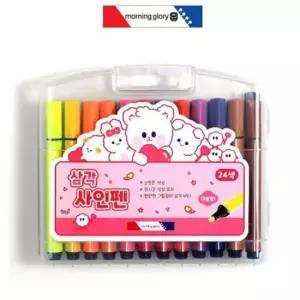 [문구/오피스] 모닝 글로리 삼각 사인펜 24 색 핑크