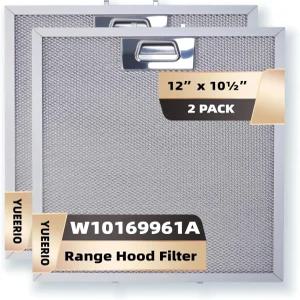 월풀 통풍구 후드 필터 오븐 오버헤드 배기 팬 2팩용 YUEERIO W10169961A 5겹 알루미늄 메쉬 레인지 교체용