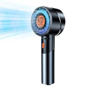 Guirble 휴대용 선풍기, 휴대용 터보 선풍기, 강력한 개인용 선풍기(7000rpm 고속 모터, 배터리 작동 시간 3-16시간), 여행용/야외용/선물용/메이크업용 USB 충전식 미니 휴대용 선풍기(블랙)