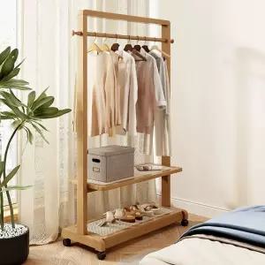 우드 행거 이동식 우드행거 원목 스탠드 인테리어