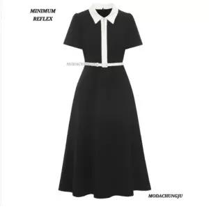 [미니멈]MD 카라 배색 집업 플레어원피스 MD MMYBAWO6070_CJ