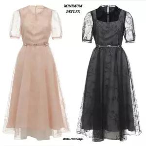 [미니멈]MD 시스루 셔링 플레어 원피스 MD MMYBAWO5150_CJ