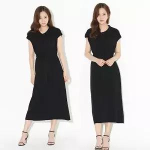 [옷은날개] 허리끈 카라 니트 롱원피스 SD-220412